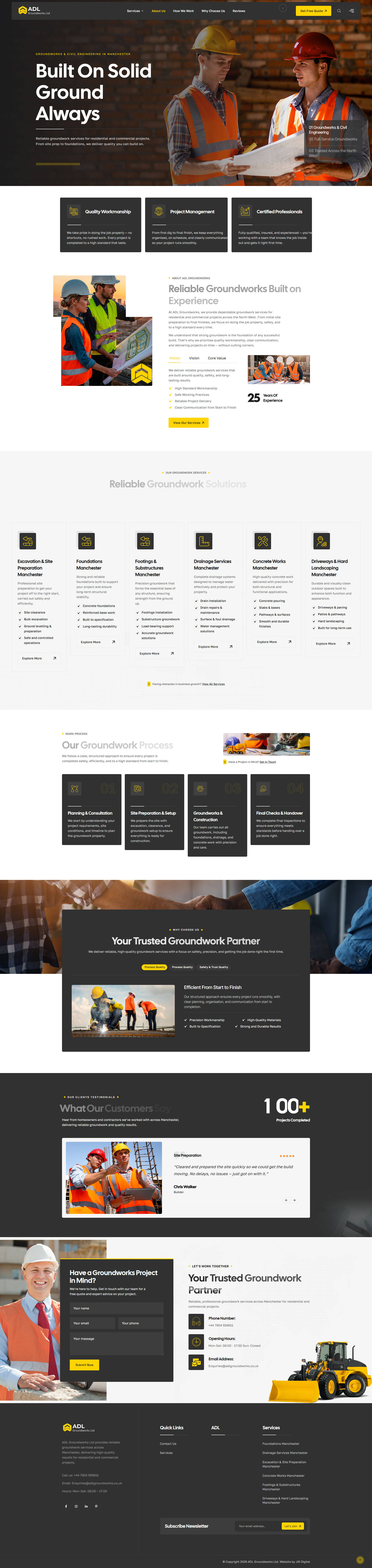ADL Groundworks Ltd — Groundworks / Civil Engineering project by JW Digital