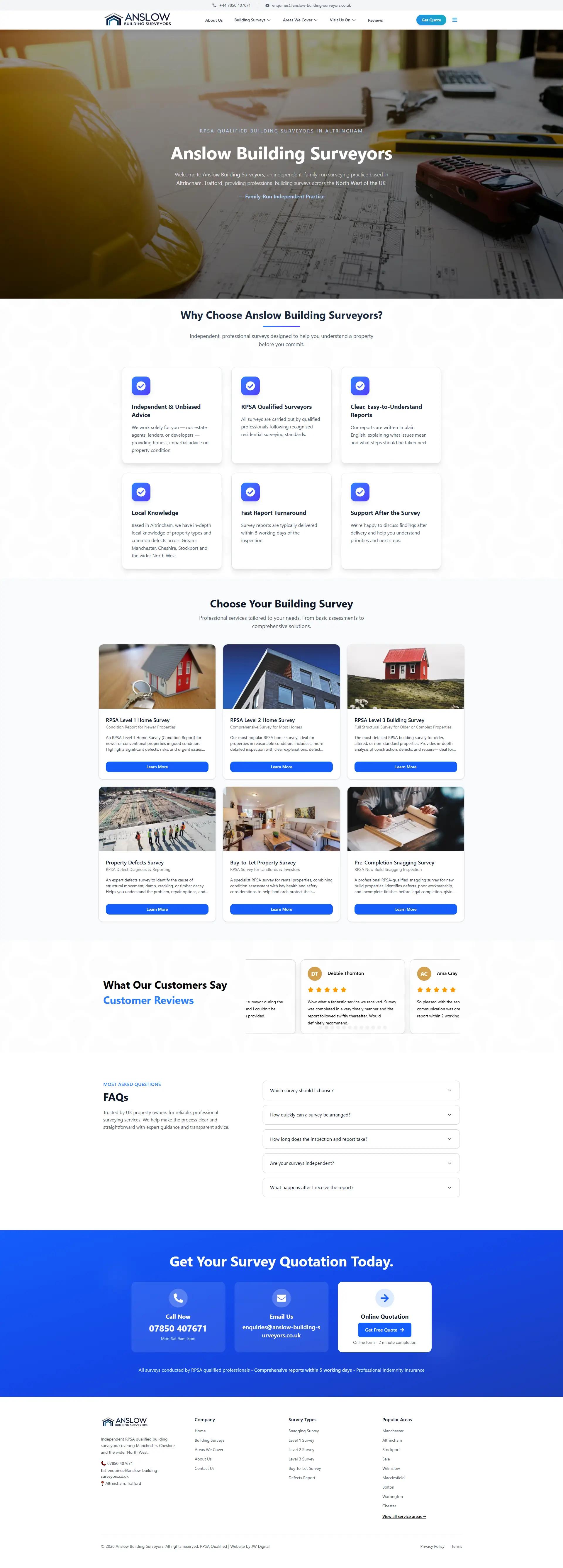 Anslow Building Surveyors — Building Surveying / Property project by JW Digital