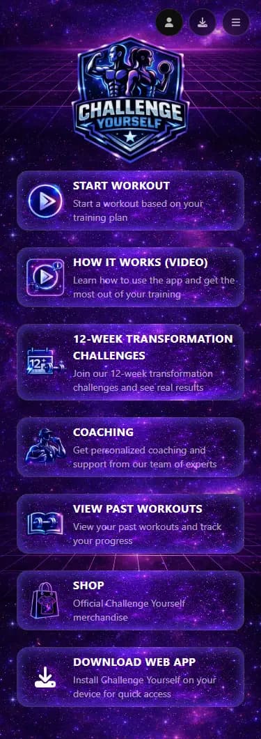 Challenge Yourself — Fitness PWA — Health & Fitness project by JW Digital