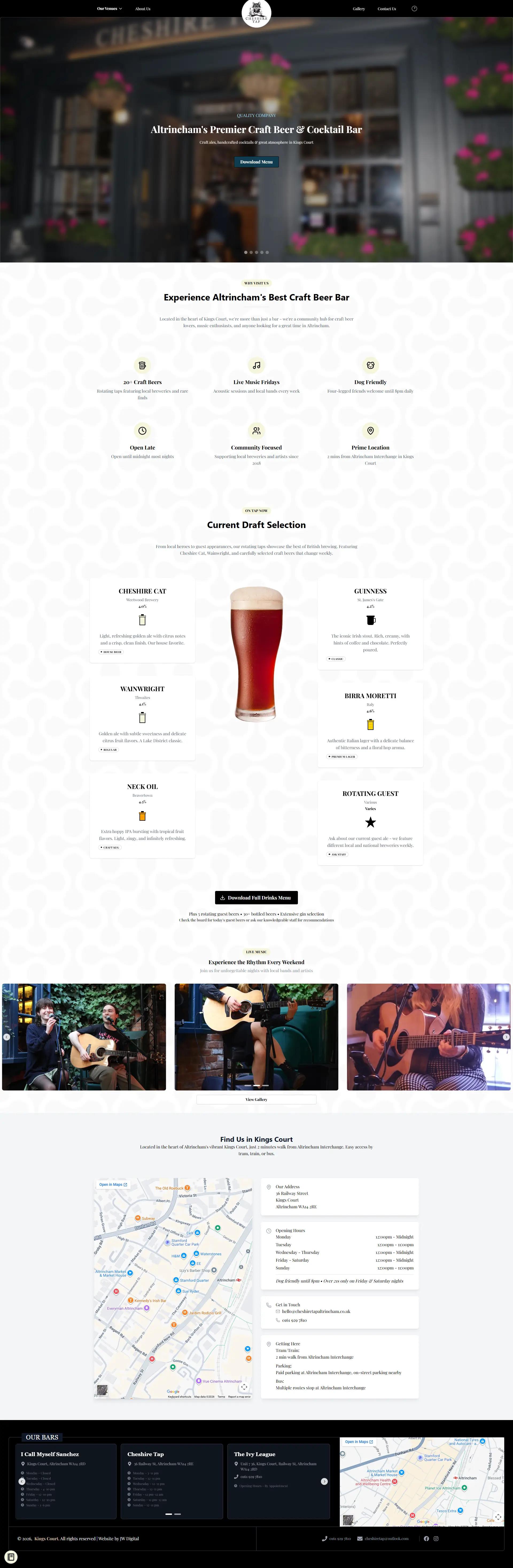 Cheshire Tap — Craft Beer Bar — Hospitality / Food & Drink project by JW Digital