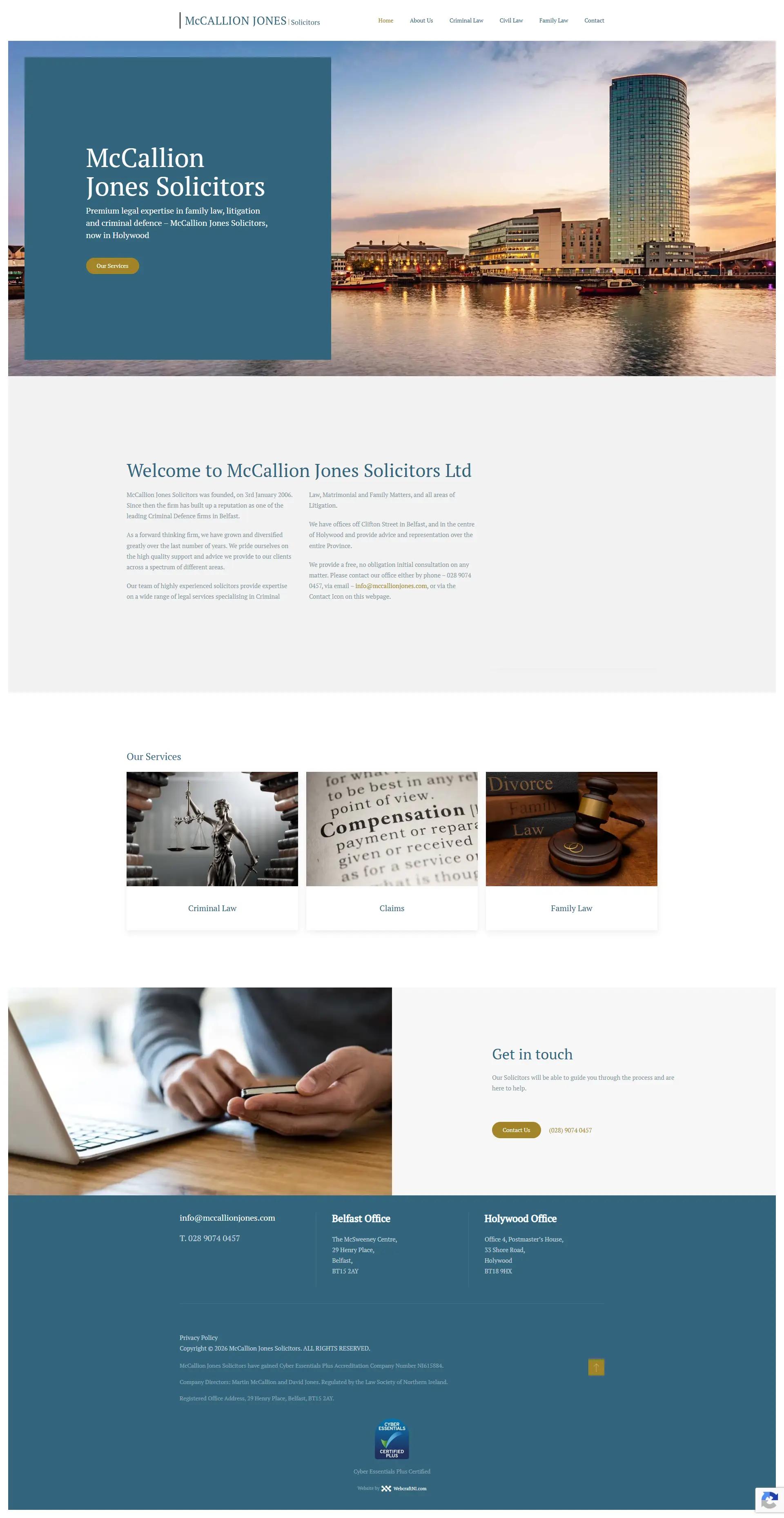McCallion Jones Solicitors — Legal Services / Solicitors project by JW Digital