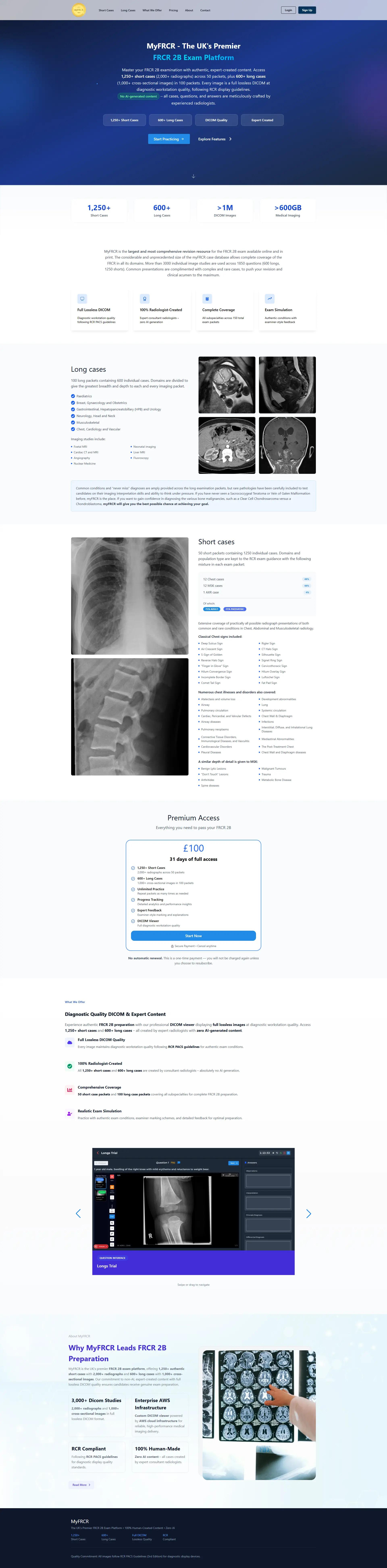 MyFRCR — UK Radiology Exam Platform — Healthcare / Medical Education project by JW Digital