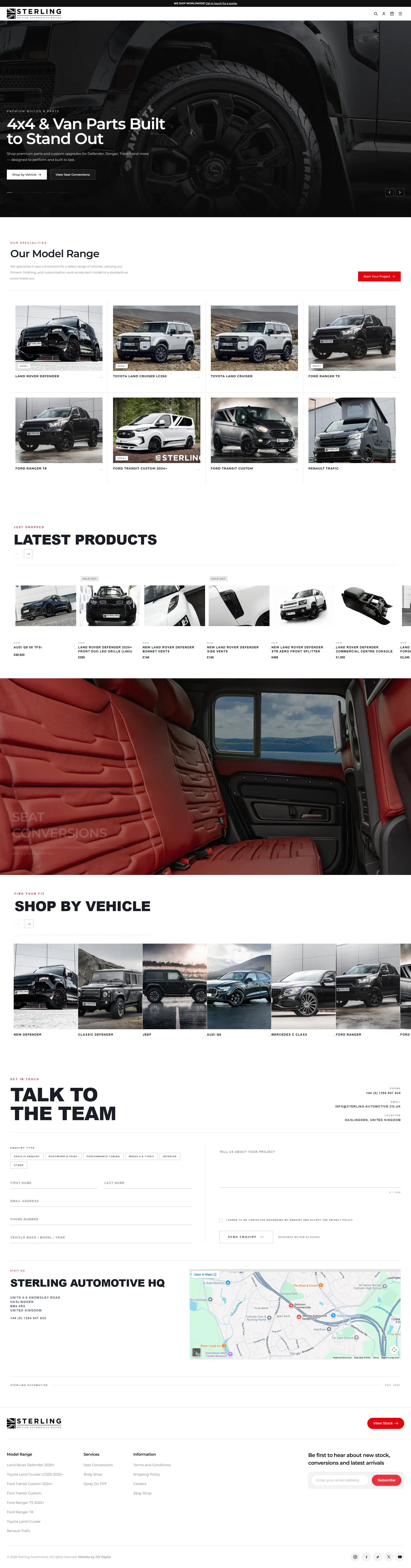 Sterling Automotive Design — Automotive / Ecommerce project by JW Digital