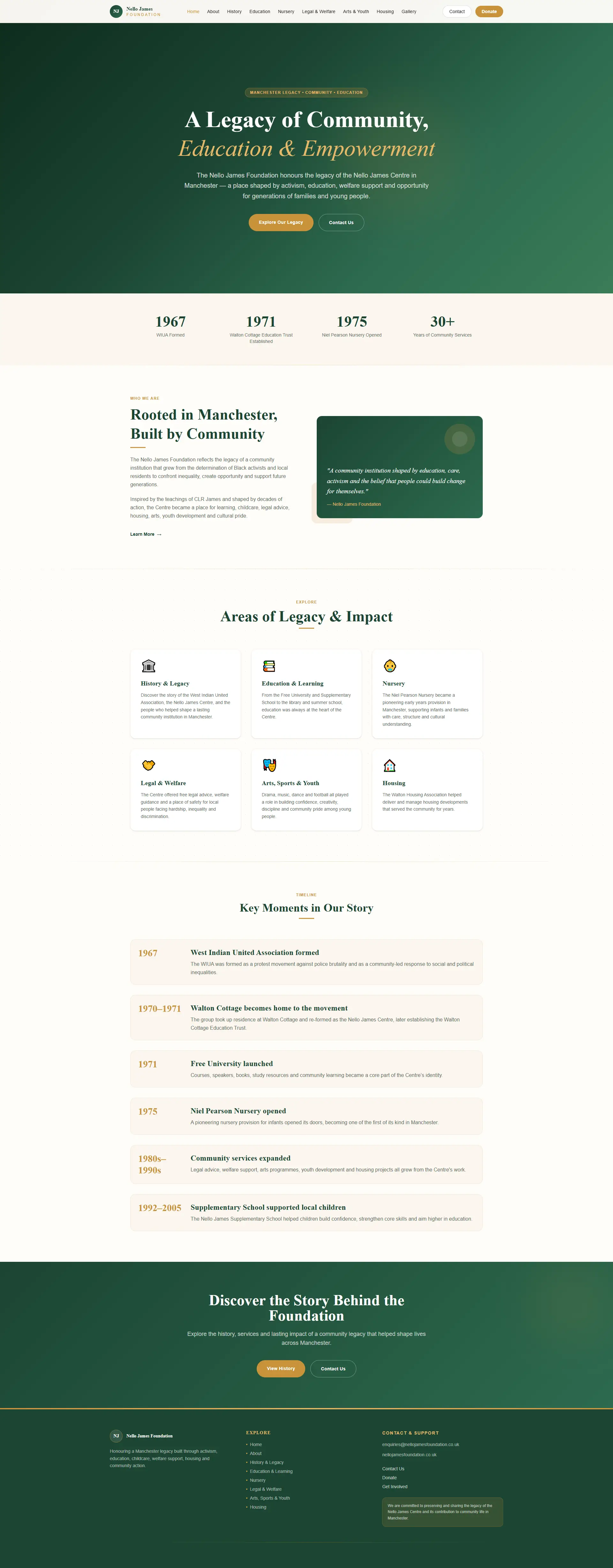 Nello James Foundation portfolio project by JW Digital